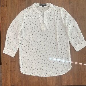 Sweet Rain Black and White Blouse Elegant Top